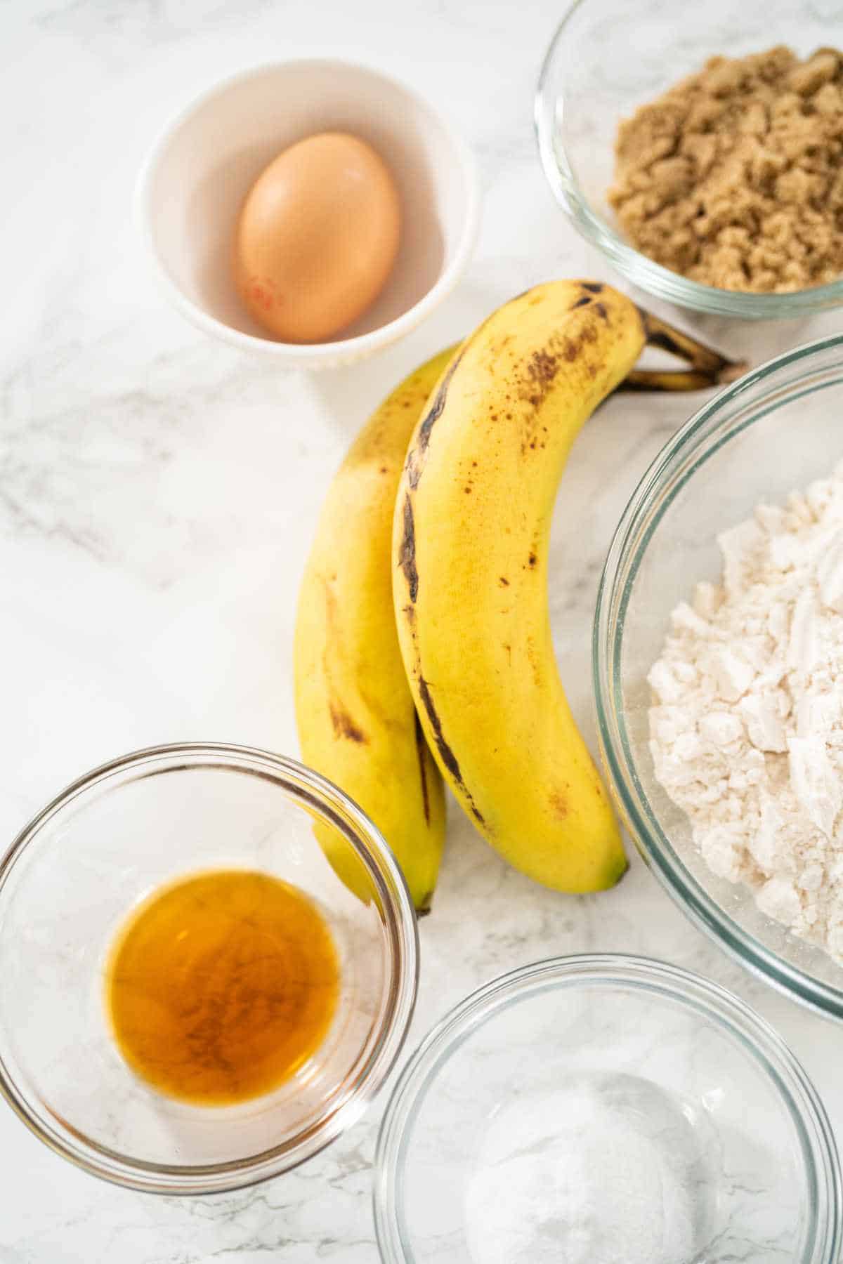 ingredients for pineapple banana bread.