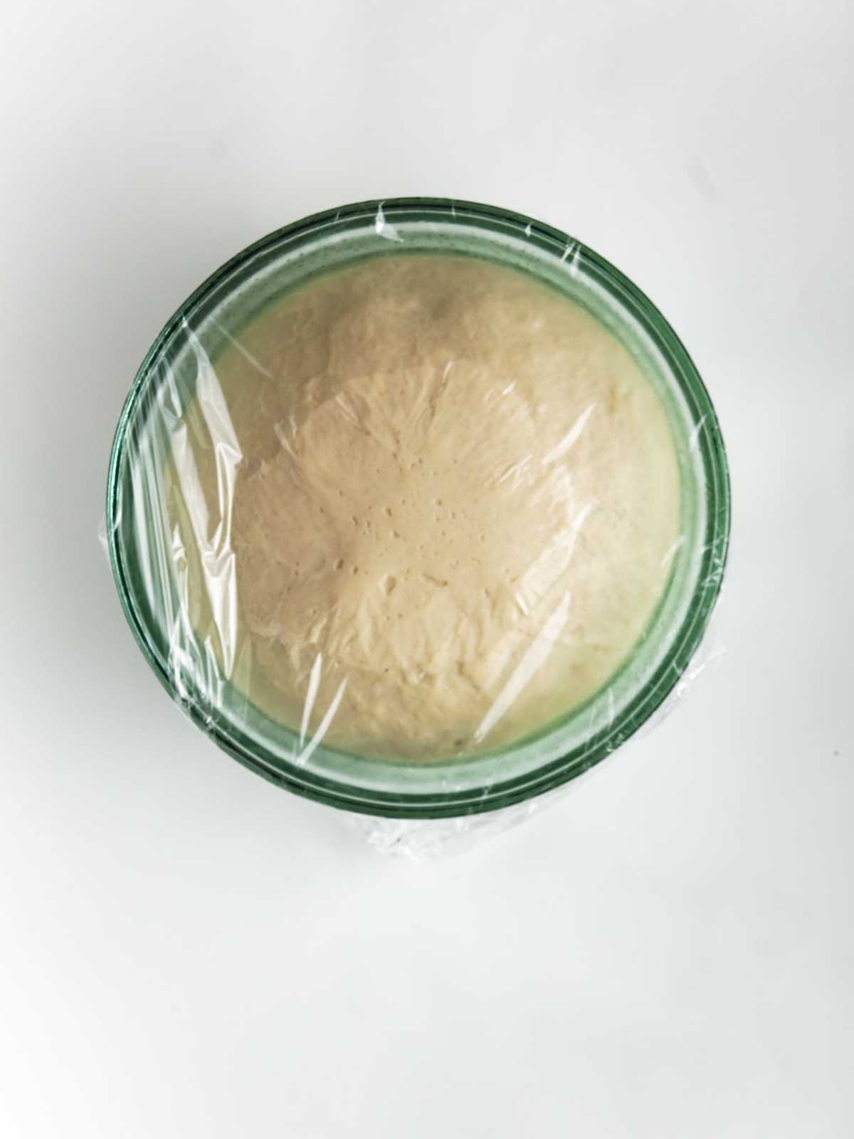 bowl of risen dough.