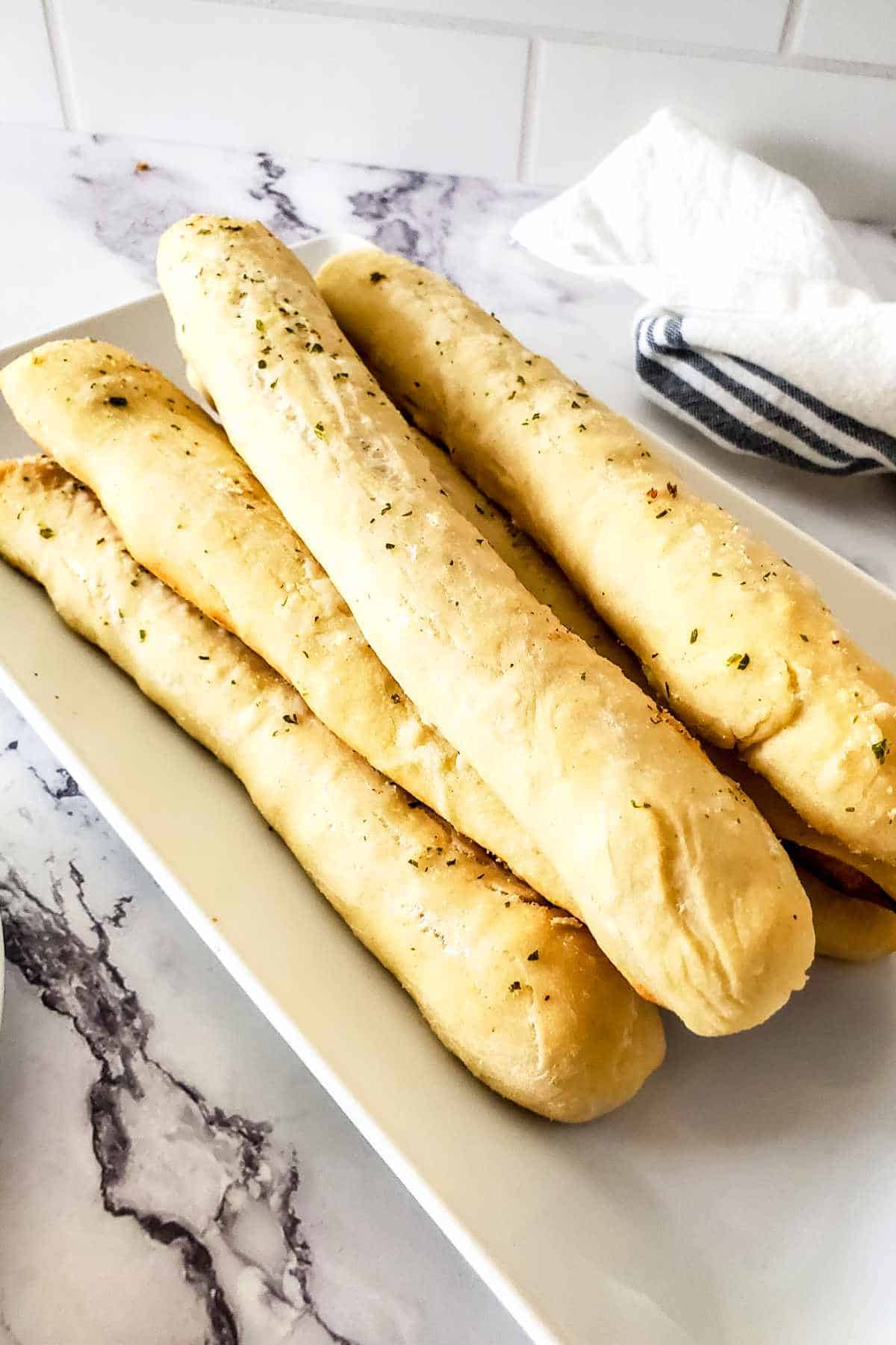 garlic buttered bread sticks.