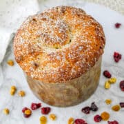 baked panettone christmas cake.