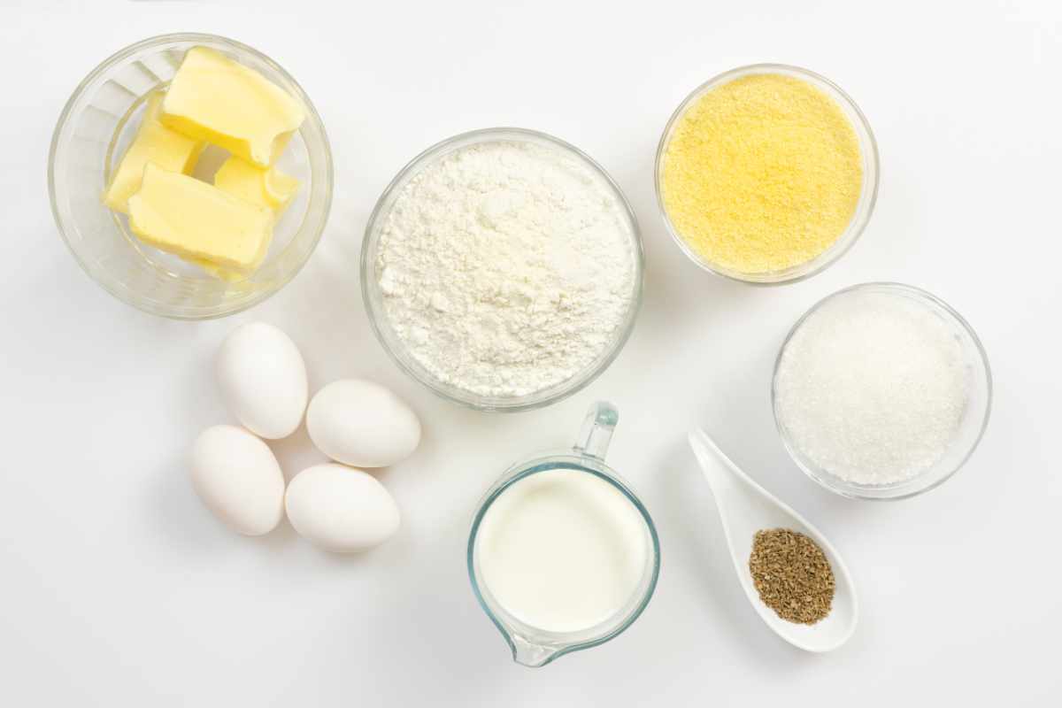 Ingredients for cornbread muffins.