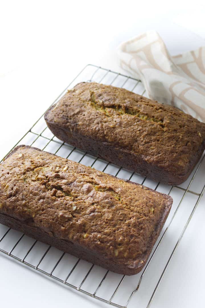 baked loaves of banana bread.