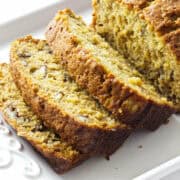 sliced banana pineapple bread.