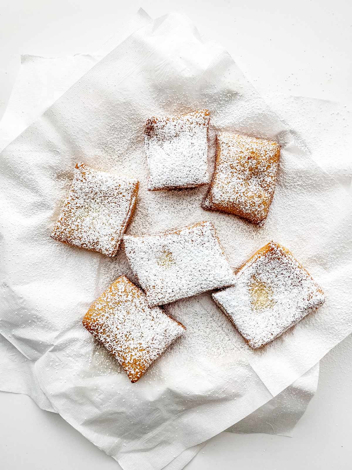 Sugar dusted New Orleans beignets.