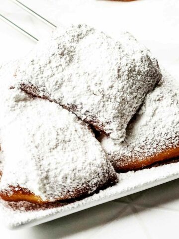 Sugar dusted New Orleans beignets.