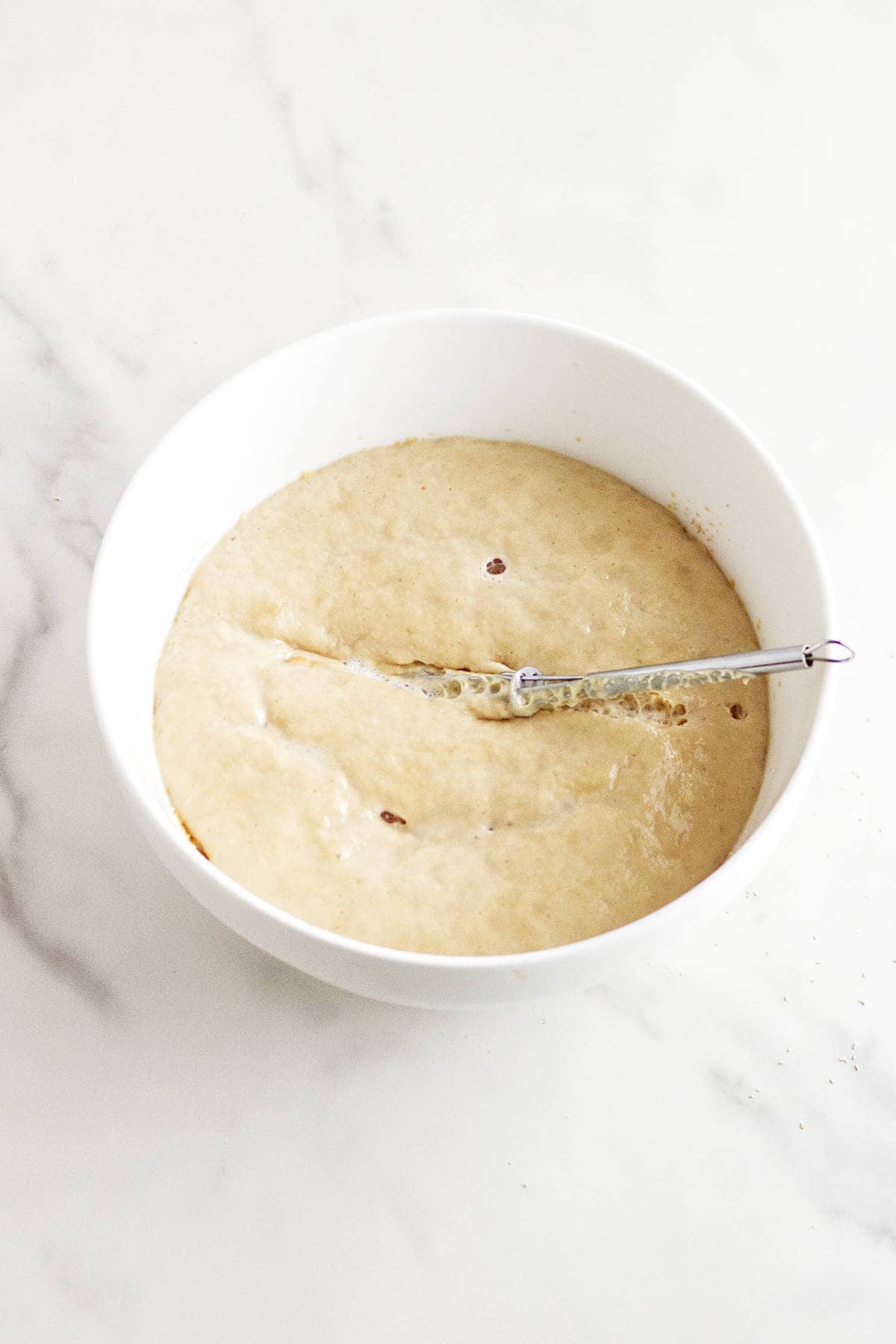 bloomed yeast in a bowl.