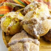 baked pan de muerto - day of the dead bread.