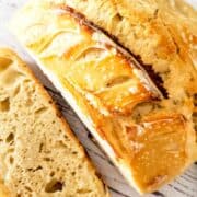 freshly sliced sourdough discard bread.