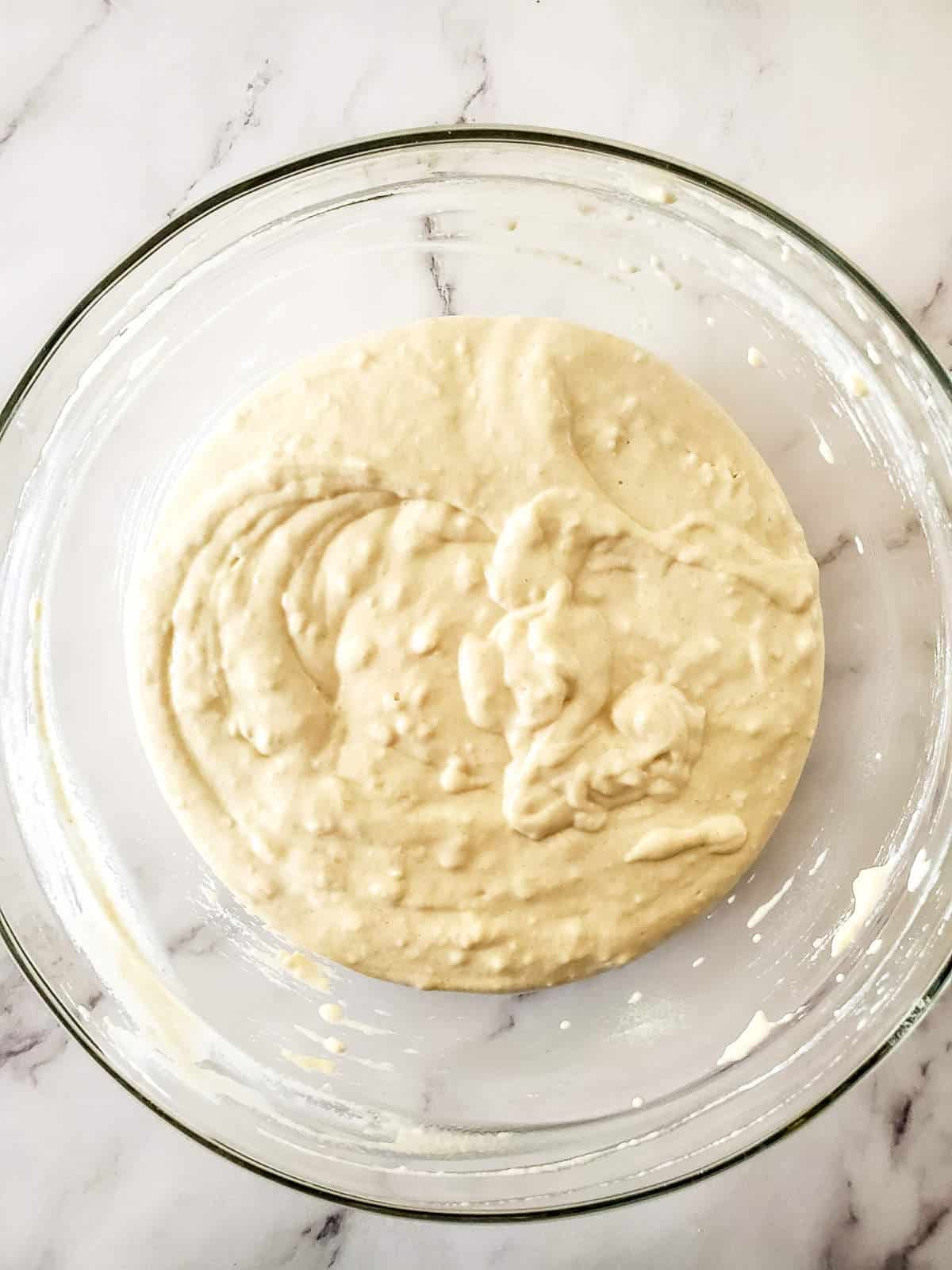 making overnight sourdough discard pancake batter.