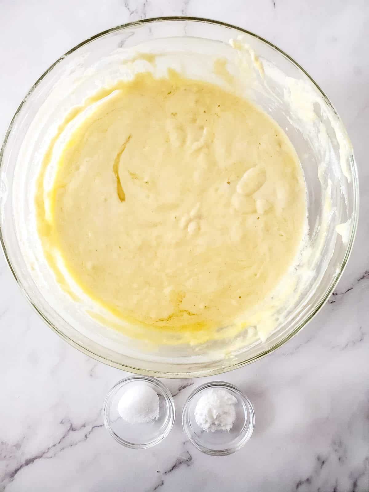 making overnight sourdough discard pancake batter.